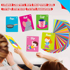 52 PCS Word Flashcards, 52 CVC Words & 52 CVCC, CCVC Words Double-Sided Cards with 2 Rings, Vocabulary Phonics Learning, Educational Tool for Preschool, Kindergarten, Toddlers