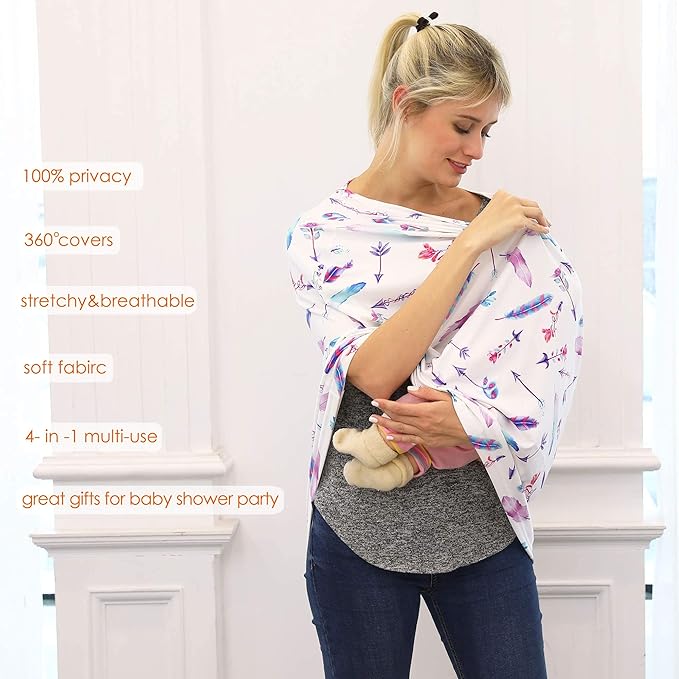 Car Seat Covers for Babies - Carseat Canopy, Multi-use Breastfeeding Covers, Girls and Boys Baby Shower Gifts