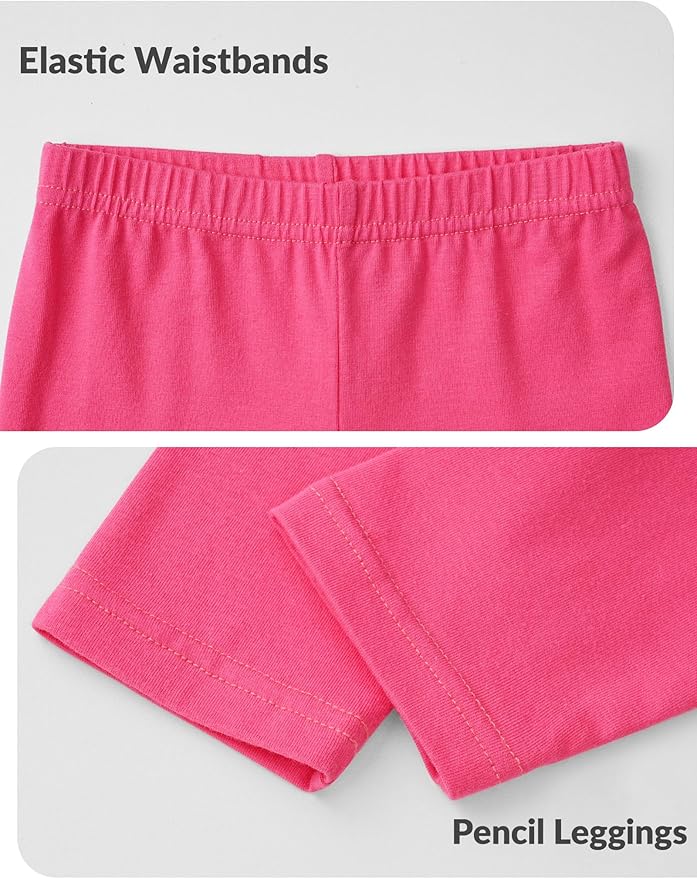 Witwot 3 Pack Baby Girls Leggings Toddler Kids Soft Cotton Pants Size 18M-5T