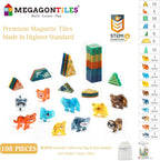 108 PCS Zoo Animals Magnetic Tiles Set,Magnet Building Blocks Farm World Toys,STEM AUTHENTICATED,Magnetic Animals for Kids Age 3 4 5 6 7 8 Toddlers Boys Girls