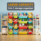 SpaceAid Toy Storage Organizer with 6 Shelves and 16 Bins, Toy Organizers Storage Bookshelf, Kids Bin Shelf Toys Box Bookcase for Bedroom Playroom Organization Room Decor, Multi-Colored