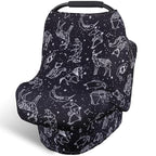 Rquite All-in-1 Car Seat Cover Baby, Carseat Covers for Girl Boy, Stretchy Soft Infant Car Seat Cover, Multi-use Baby Carrier Cover, Car Seat Canopy, Stroller Sun Shade, Nursing Breastfeeding Cover
