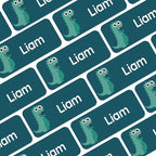 Personalized Name Labels for Kids (120) – Custom Waterproof & Durable Stickers for Clothing, Daycare, Office & School Supplies - Dinosaurs