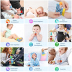 Baby Hanging Rattle, Wrist Rattles Foot Finder Rattle Sock, Hand and Feet Rattle Toy, Newborn Present Baby Shower Birthday Gift Set for0 3 6 9 12 24 to 36 Months Babies(12 E)