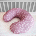 Nursing Pillow with 2 Piece Removable Ultra Soft&Stretchy Cover,Nursing Pillows for Breastfeeding,Tummy time and Baby Sitting Support,Leaves Pattern