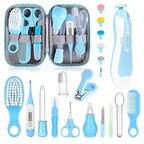 Baby Grooming Kit, Infant Safety Care Set with Hair Brush Comb Nail Clipper Nasal Aspirator,Baby Essentials Kit for Newborn Girls Boys (Blue-20 in 1)