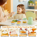 Baby Food Maker, Green Baby Food Blender, 10oz Baby Food Puree Maker, Food Processor for Baby Foods Fruit Vegetable Meat, 10-Second Quick Soft Food Prep for Baby