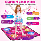 Dance Mat for Kids, Electronic Dance Pad with Wireless Bluetooth & LED Lights, Adjustable Volume, Built-in Music, 5 Game Modes, Xmas B-Day Gifts for 3+ Years Old Girls Toys (Bluetooth Type-Purple)