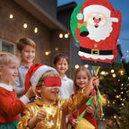WERNNSAI Christmas Piata Large Pull String With Blindfold Bat - Cute Santa for Party Games, Red Decorations 16.5" x 12.4" - Gifts for Kids