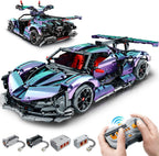 Super Plated Sports Car Building Kits, Adult Collectible Model and Race Engineering Toy Set, 1:10 Scale Electric Driftable Remote Control Sports Car for Adults Men Teens