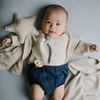 mushie Extra Soft Muslin Fitted Crib Sheet | 192 Thread Count | 28"x 52" (Baby Blue)