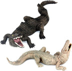 FUNSHOWCASE African Jungle Animals Toy Nile Crocodiles Figure Realistic Plastic Figurine Playset Lot 2-Piece
