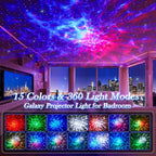 Star Projector Galaxy Light Projector for Bedroom, 15 Colors+15 White Noise Galaxy Projector for Bedroom Kids,Bluetooth Room Projector Lights for Bedroom Star Night Light Projector for Kids Room Gifts