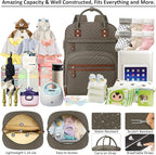 Diaper Bag Backpack Tote for Women Large Capacity, Baby Bag with Insulated Pockets Multifunctional Diaper Bags For Baby Girl Boy Waterproof Baby Bags For Boys Girls Maternity Bag khaki Brown