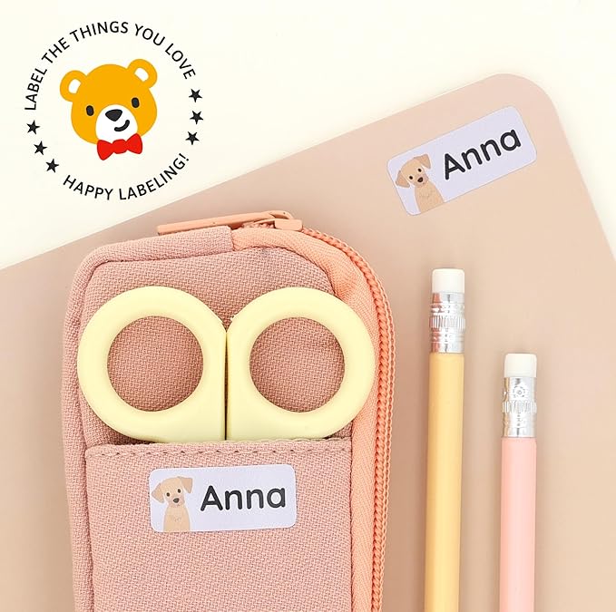Personalized Name Labels for Kids (120) – Custom Waterproof & Durable Stickers for Clothing, Daycare, Office & School Supplies - Animals