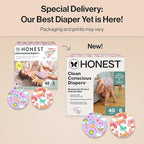 The Honest Company Clean Conscious Diapers for Delicate Skin | Up to 100% Leakproof | Hypoallergenic, Fragrance Free | Girl Prints | Club Box, Size 6 (35+ lbs), 40 Count (Prints May Vary)