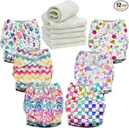 Mama Koala 3.0 Cloth Diapers for Babies, 6 Pack One Size Washable and Reusable Pocket Diapers for Newborns and Toddlers (Gorgeous Dreams)