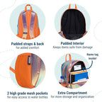 Wildkin 15-inch Kids Backpack – Durable, Padded, Adjustable for School & Travel - Orange Shimmer