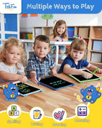 TEKFUN Toys for Kids, 10in 2 Pcs LCD Kids Writing Tablet Erasable Doodle Board Reusable Drawing Pad for Kids Boys with Anti-Lost Stylus, Car Trip Blue Toys Christmas Birthday Gift for Ages 3 4 5 6 7