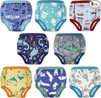 MooMoo Baby Absorbent Potty Training Pants 8 Packs Cotton Training Underwear for Boys 2T