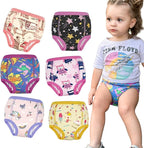 MooMoo Baby Absorbent Potty Training Underwear 6 Packs Cotton Training Pants for Boys and Girls 2T-9T