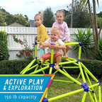 Eezy Peezy Monkey Bars Climbing Dome - Sturdy & Portable Jungle Gym for Kids, Backyard Playset for Toddlers, Active Outdoor Fun for Kids Ages 3 to 8 Years Old, Lightweight & Easy Assembly, Green/Blue