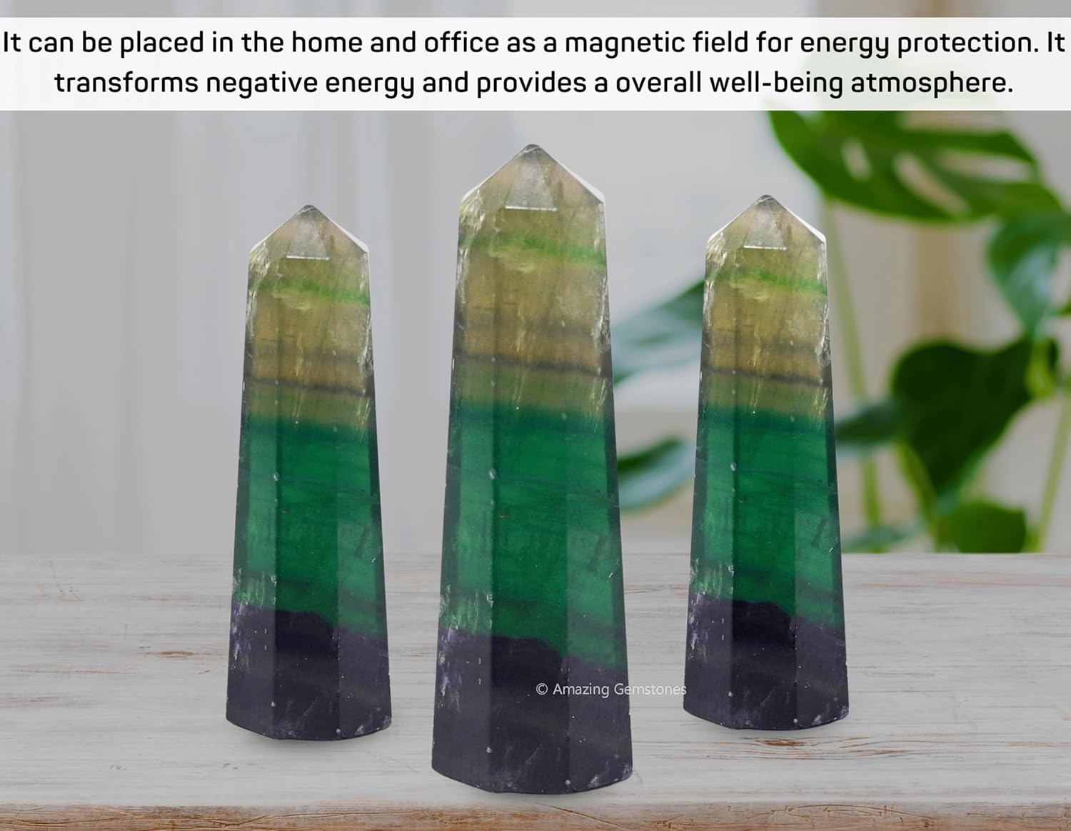 Amazing Gemstone Fluorite Crystal Towers - Natural Healing Crystal Point Obelisk for Reiki Healing and Crystal Grid (2 Inch to 3 Inch)