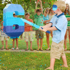 Sratte Number 1 2 3 4 5 6 7 8 9 Piñata with Stick Blindfold Confetti, Gradient Blue Piñata for Kids Boys Girls Birthday Party Anniversary Decorations Supplies(Number 6)