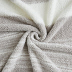 WRENGONGE Taupe Throw Blanket, 60x80 Soft Cozy Striped Throw Blankets for Couch, Sofa, Bed, Travel, Lightweight Fluffy Warm Plush Decorative Blankets for Women, Men,Kids Gift