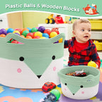 Large Baby Basket Toy Storage 3 Pack, (20"x13.8") Woven Baby Laundry Basket, Stuffed Animal Storage.