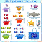 Montessori Toys for 1 Year Old, Cloth Fishing Game for Baby 12 Months with Stacking Cups, Number Counting, Color Sorting, Shape Learning