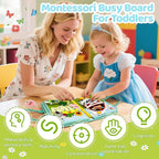 Busy Book for Toddlers 1-3 - Farm Montessori Toys Busy Board for 1 Year Old Boy Girl Gifts Educational Learning Activity Book Toddler Airplane Travel Toy 1+ Years Old Birthday Gift
