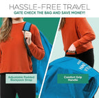 reperkid Large Stroller Bag for Airplane Travel, Blue, 47" H x 24" W x 15" D, Fits Most Large, Single, Double, Jogging Strollers – Premium Waterproof Cover, Adjustable Shoulder Straps