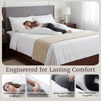 Lavish Home Pregnancy Pillow - U-Shaped Full Body Pillow with Removable Cover - Pregnancy Support for Sleeping - Body Cushions for Adults, Maternity Pad (White)