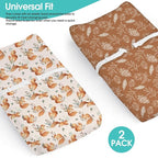 BROLEX Changing Pad Covers for Baby: Boy Girls Ultra Stretchy Soft 2 Pack, Squirrel Foliage