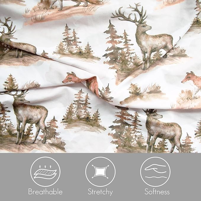 Nursing Pillow with 2 Piece Removable Ultra Soft&Stretchy Cover,Nursing Pillows for Breastfeeding,Tummy time and Baby Sitting Support,Deer Pattern