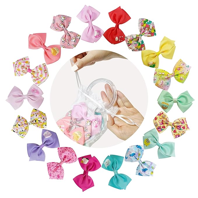 LUV HER Special Squishmallows Hair Accessories for Girls -18pc Hair Bow with Aligator Clips, Age 8+