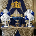 TONIFUL 6 Set Navy Blue Silver Balloon Centerpieces for Table,Balloon Arch Kit for Graduation Decorations 2025 Class of 2025 Party Decorations,New Year,Anniversary,Birthday Decoration