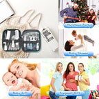 Baby Healthcare and Grooming Kit, 21 in 1 Portable Baby Essentials Kit with Gas Relief Hair Brush Comb Nasal Aspirator for Newborn Boys Girls (Grey White)