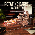 ROKR Gun 3D Puzzles for Adults, Wooden 3D Puzzle Rubber Bands Gun Toy, Rotating-Barrel Machine Gun, Wood Model Craft Kits, Cool Hobbies Birthday Gifts for Men Teen Boys 14+