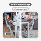 FORNEL Modern White Wooden High Chair | The Forever Chair That Grows from Toddler to Adult (200 lb) | Sleek, Easy-to-Clean Scandinavian Design