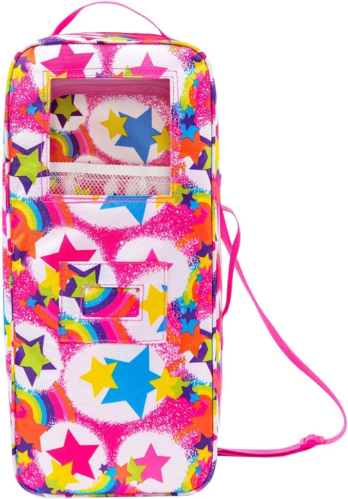 K.T.Fancy 14.5 Inch Doll Carrier Wishers Doll Travel Case Crossbody Carrier Bag Suitcase for 14.5 Inch Girl Doll Accessories with Multi-Pocket Storage Closet