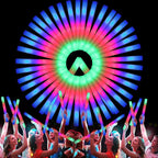 107 PCS LED Foam Glow Sticks Bulk, Glow in the Dark Party Supplies with 3 Modes Colorful Flashing, Neon Party Favors for Birthday, Wedding, Carnival, Concert, New Year