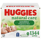 Huggies Natural Care Sensitive Baby Wipes, Unscented, Hypoallergenic, 99% Purified Water, 24 Soft Packs of 56 (1344 Wipes Total)