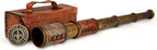 RII Antique Decor Spyglass, Pirate Telescope with Leather Case, Handheld Telescope for Adventure Enthusiasts, Monocular Nautical Decor for Gifting, Travellers, Dolland London, 17.5"