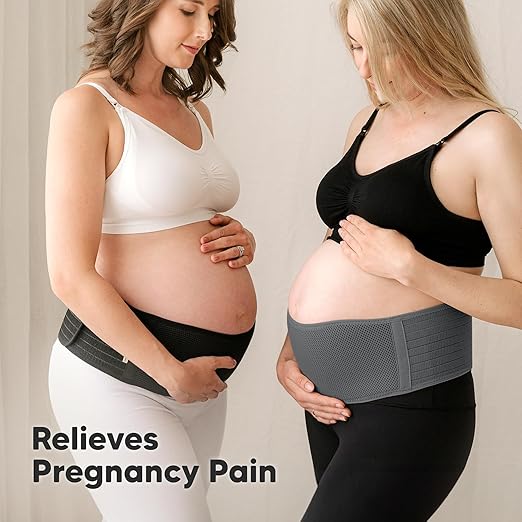 KeaBabies Maternity Belly Bands for Pregnant Women - Soft & Breathable Pregnancy Belly Support Band, Adjustable Maternity Belt for Back, Pelvic Support, Comfortable, Easy to Use (Mystic Gray, M/L)