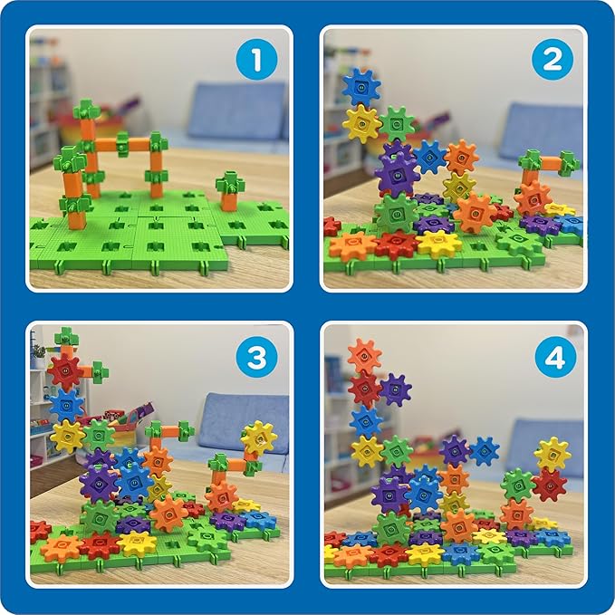 Learning Resources Gears! Gears! Gears! 100-Piece Deluxe Building Set - Ages 3+, Preschool Building Sets, Gears Toys for Kids, STEM Toys for Toddlers, Construction Toy Set