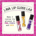 MindWare Science Academy Lava Lip Gloss Lab - 33 Piece Lip Gloss Making Kit - Make 3 DIY Lip Glosses