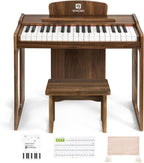 Vangoa Kids Piano Keyboard, 37 Keys Digital Piano for Kids, Music Educational Instrument Toy, Wood Piano for Girls and Boys, Dark Brown