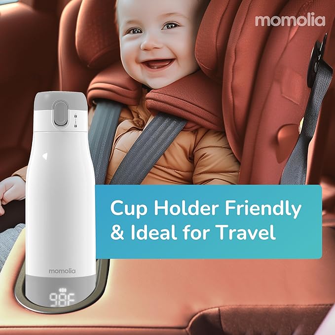 Portable Bottle Warmer for Travel, 12oz Milk Warmer for Baby, Formula, Breast Milk, On The Go Water Warmer with Fast Heating, Temp Control, Pasteurization, Suitable for Baby Outdoor, Flying, Car